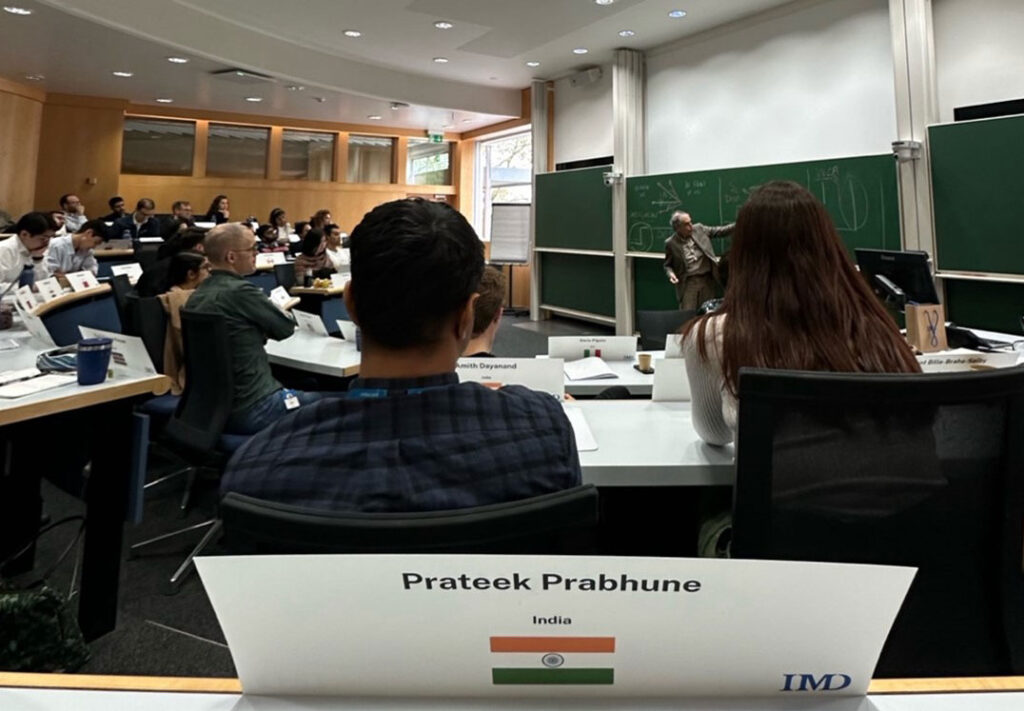 Three months into the program, MBA student, Prateek Prabhune, shares a typical day for him at IMD at this time of year.